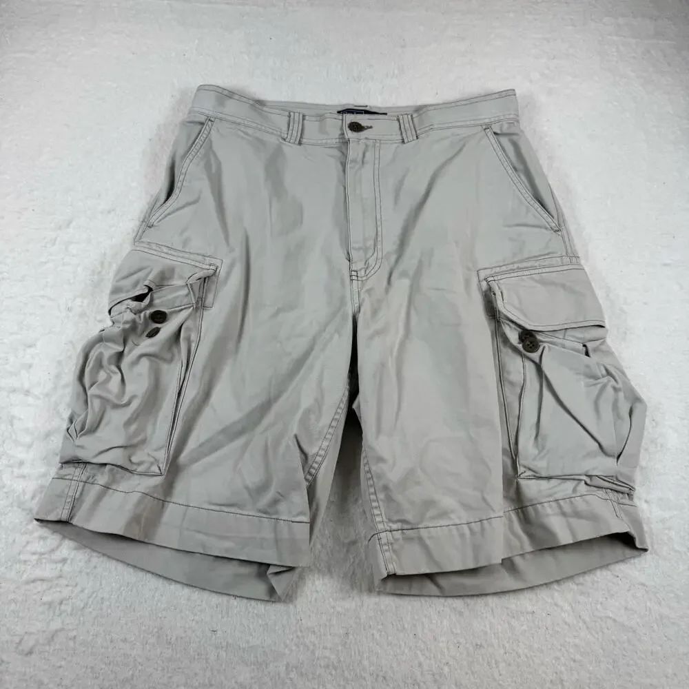 Polo Ralph Lauren Shorts Mens Size 32 Beige Cargo Chino Pockets Casual Summer